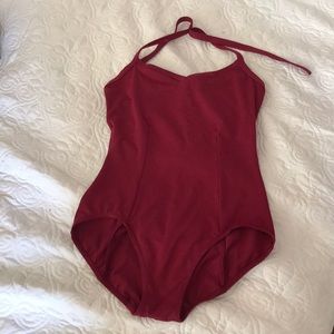 Red Capezio Halter Leotard